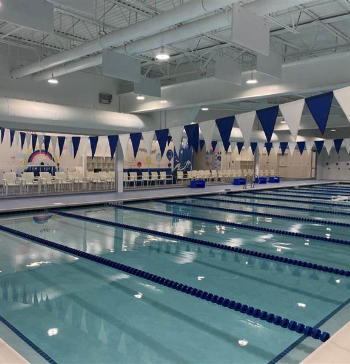 Big Blue Swim School Plano indoor pool and lane lines